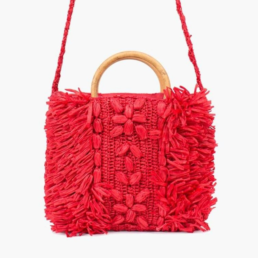 Cleobella Anthropologie Raffia Tote Crossbody NWT